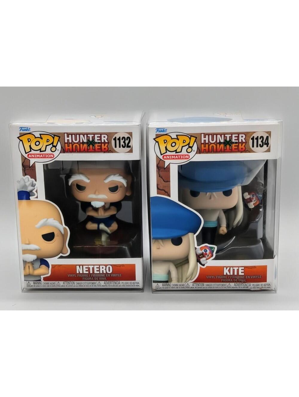 Funko Pop! 2022 Animation Hunter X Hunter Kite #1134 & Netero #1132 + Protector